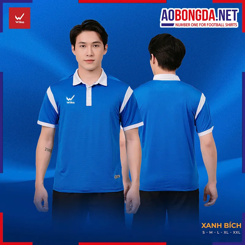 hình ảnh áo polo wika eras xanh bích