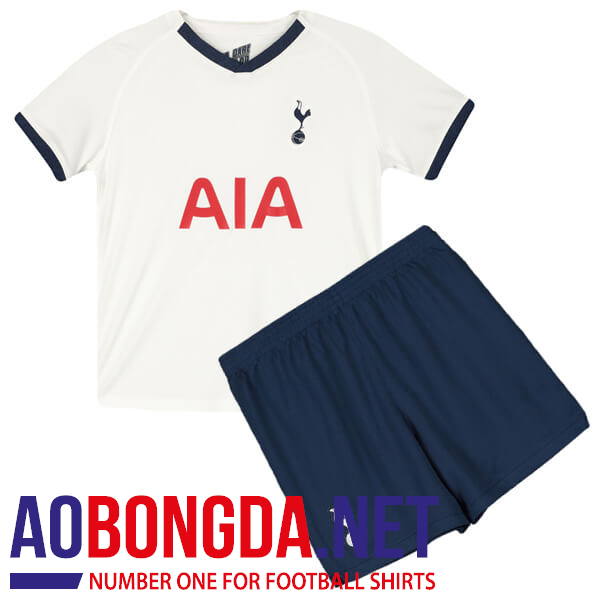 Bộ Quần Áo bóng đá trẻ em clb Tottenham trắng đen sân nhà 2019-2020