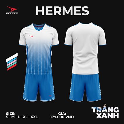 Áo Không Logo Beyono Hermes Trắng Xanh