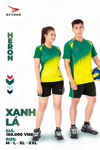 Quần áo bóng chuyền Beyono Heron Xanh Lá