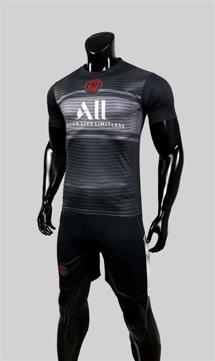 Áo Bóng Đá PSG đen xám 2021-2022