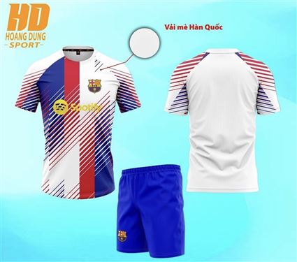 Áo Bóng Đá Barcelona Trắng Fantasy 2023-2024
