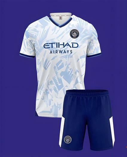 Áo Bóng Đá Manchester City Trắng Loang 2023-2024