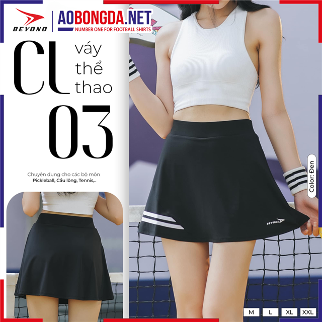 Váy Thể Thao Beyono CL03 Nữ Màu Đen