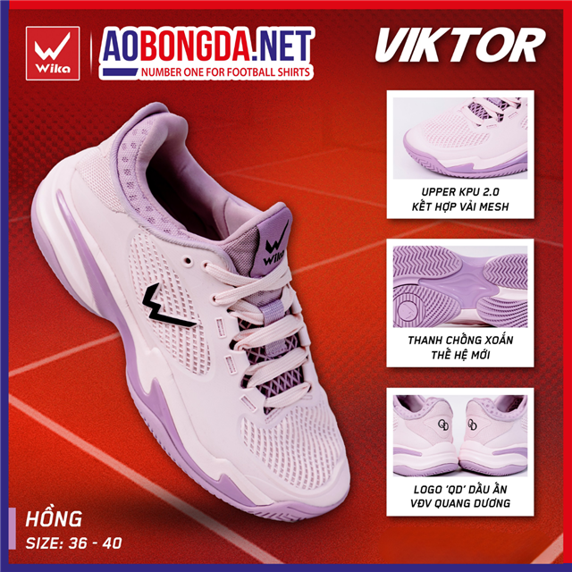 Giày Thể Thao Wika Viktor Hồng