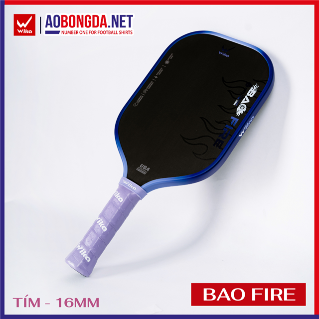 Vợt Pickleball Wika Bao Fire Tím 16MM
