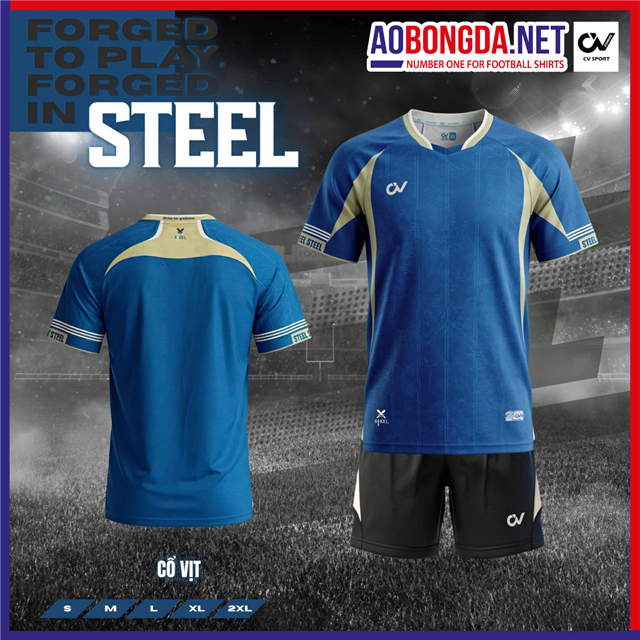 Áo Bóng Đá Không Logo CV Steel Cổ Vịt