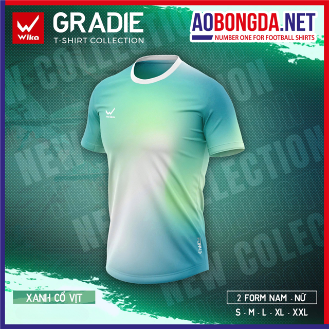  Áo Thể Thao Wika Gradie Xanh Cổ Vịt