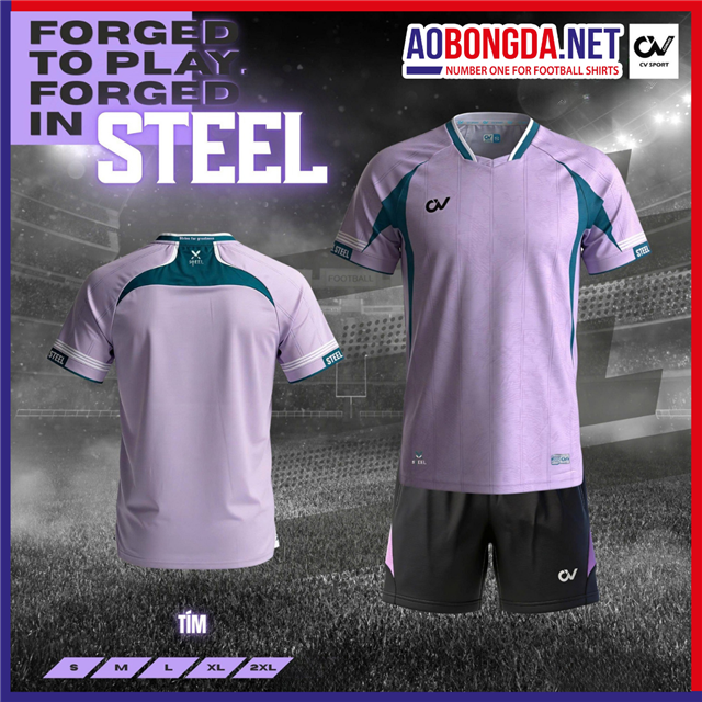 Áo Bóng Đá Không Logo CV Steel Tím