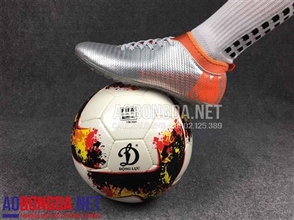 Giầy Bóng Đá M18 bạc cam cao cổ