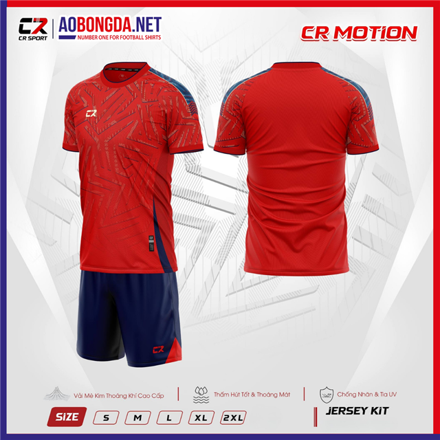 Áo Bóng Đá Không Logo CR Motion Đỏ