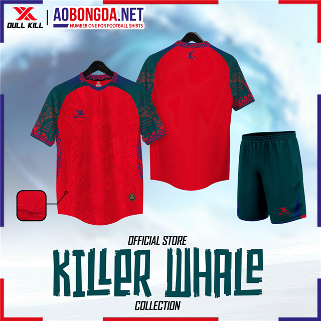  Áo Bóng Đá Không Logo Dullkill Whale Đỏ