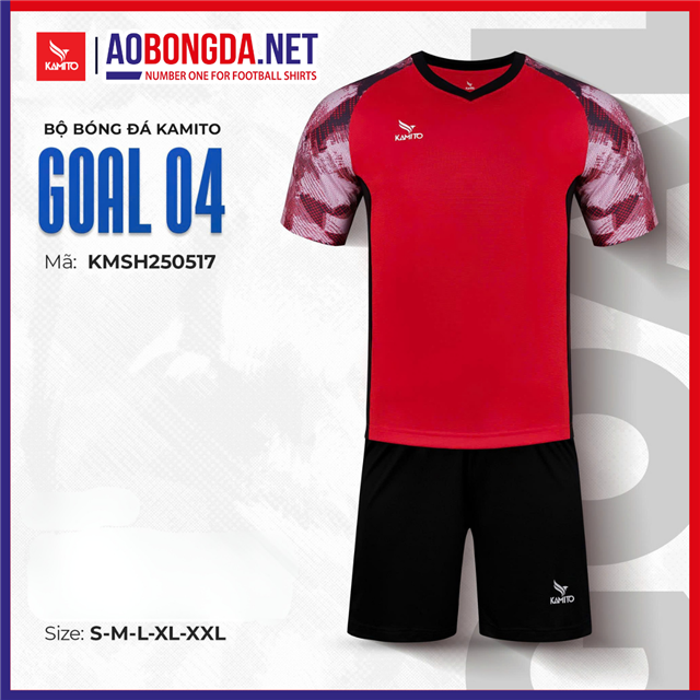 Áo Bóng Đá Không Logo Kamito Goal 04 Đỏ
