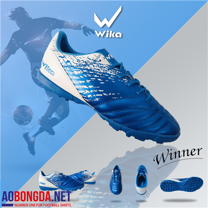 Giầy Bóng Đá Wika Winner xanh dương gót trắng