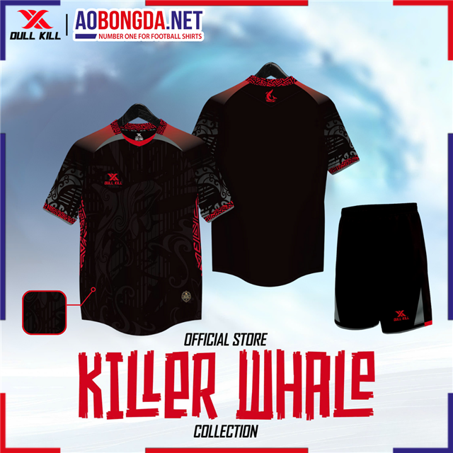  Áo Bóng Đá Không Logo Dullkill Whale Đen