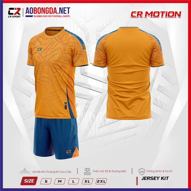Áo Bóng Đá Không Logo CR Motion Vàng Đồng