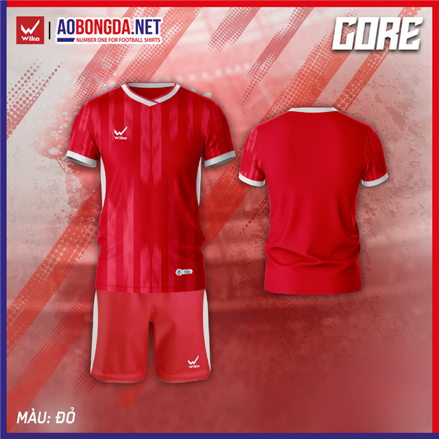 Áo Bóng Đá Không Logo Wika Core Đỏ
