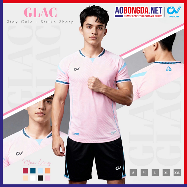 Áo Bóng Đá Không Logo CV Glac Hồng