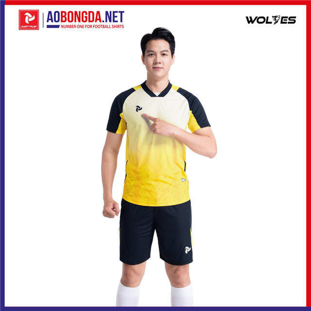 Áo Bóng Đá Không Logo Justplay Wolves Vàng