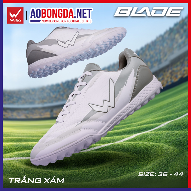 Giày Bóng Đá Wika Blade Trắng Xám