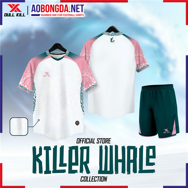  Áo Bóng Đá Không Logo Dullkill Whale Trắng