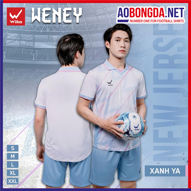 Áo Bóng Đá Không Logo Wika Weney Xanh Ya