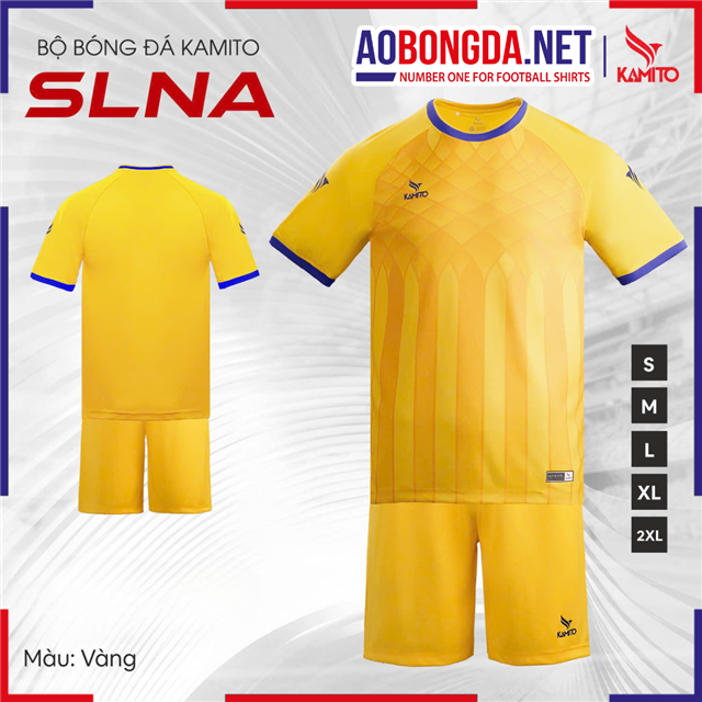 Áo Bóng Đá Không Logo Kamito Sông Lam Nghệ An Vàng