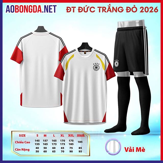 Áo Bóng Đá Đội Tuyển Đức Trắng Đỏ World Cup 2026–2027