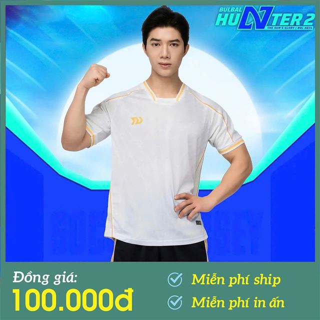 [FREE IN + SHIP + QUÀ] Áo Bóng Đá Không Logo Bulbal Hunter 2 Trắng