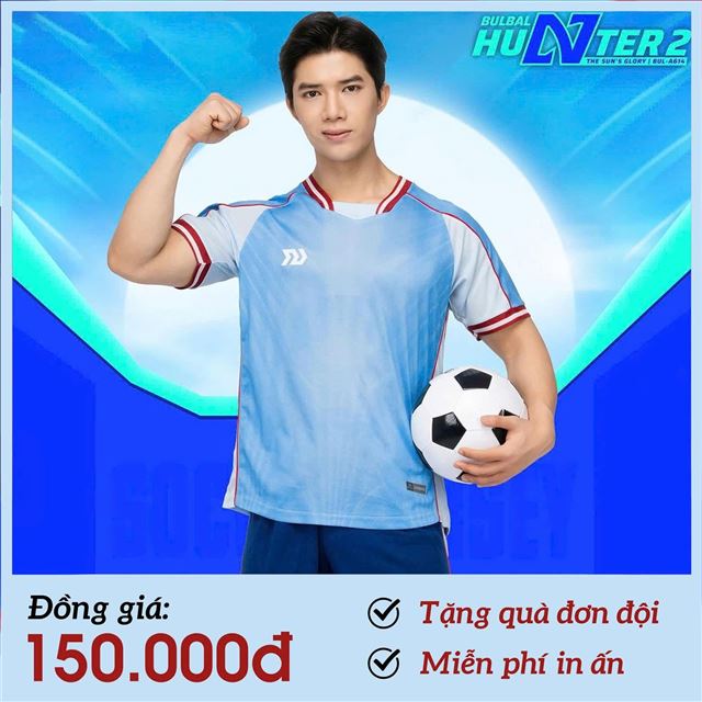 [FREE IN + SHIP + QUÀ] Áo Bóng Đá Không Logo Bulbal Hunter 2 Xanh Ya