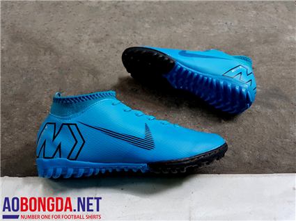 Giầy Bóng Đá Mer-X xanh ngọc cao cổ