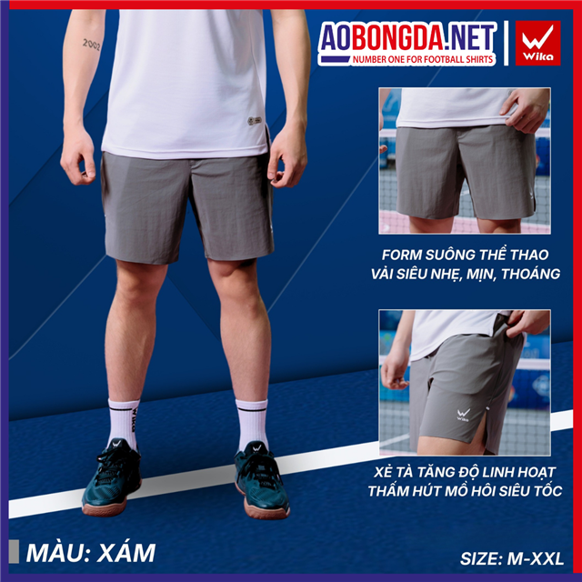 Quần Short Thể Thao Wika Active Xám