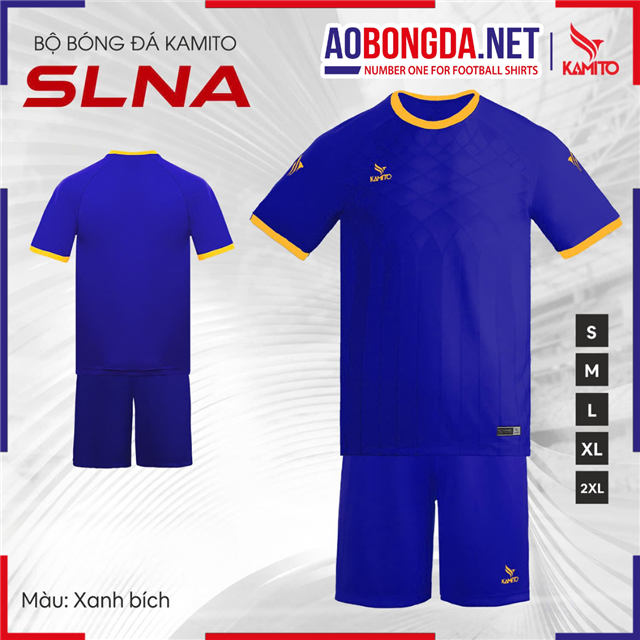 Áo Bóng Đá Không Logo Kamito Sông Lam Nghệ An Xanh Bích