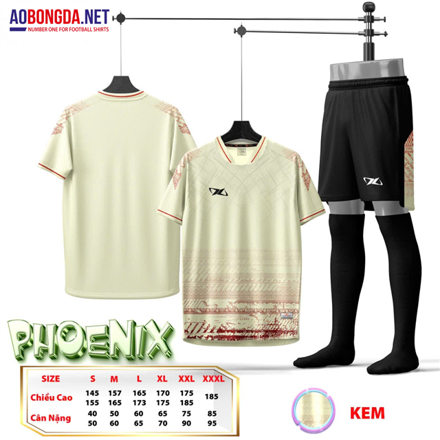 Bộ Bóng Đá Không Logo HD Phoenix Kem