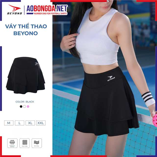 Váy Thể Thao Beyono CL04 Nữ Màu Đen