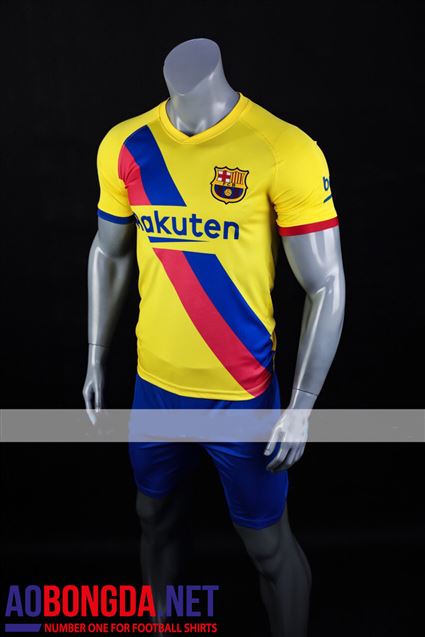 Áo Bóng Đá Barcelona vàng sân khách ngắn tay mùa giải 2019-2020