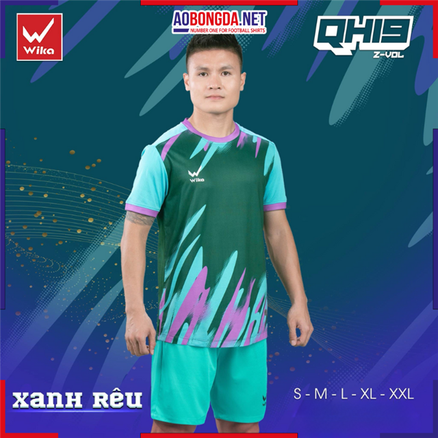 Áo Bóng Đá Không Logo Wika QH19 Z-Vol Rêu