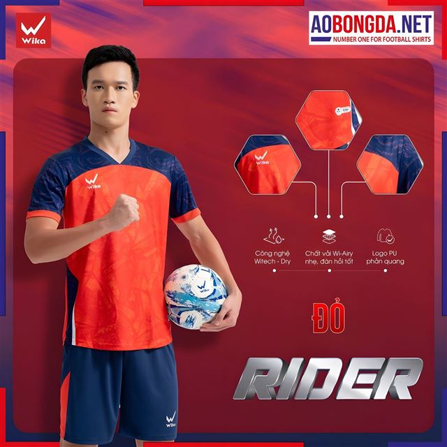 Áo Bóng Đá Không Logo Wika Rider Đỏ