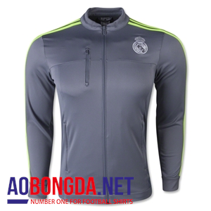Áo khoác bóng đá Real Madrid xám ghi 2015 2016