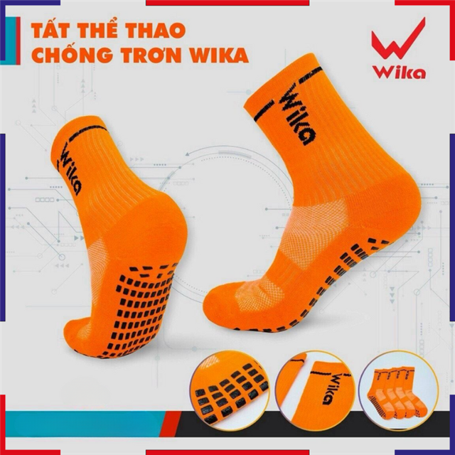 Tất Thể Thao Chống Trơn Wika Màu Cam