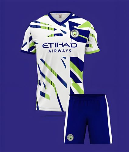 Áo Bóng Đá Manchester City Trắng Loang Chuối 2023-2024