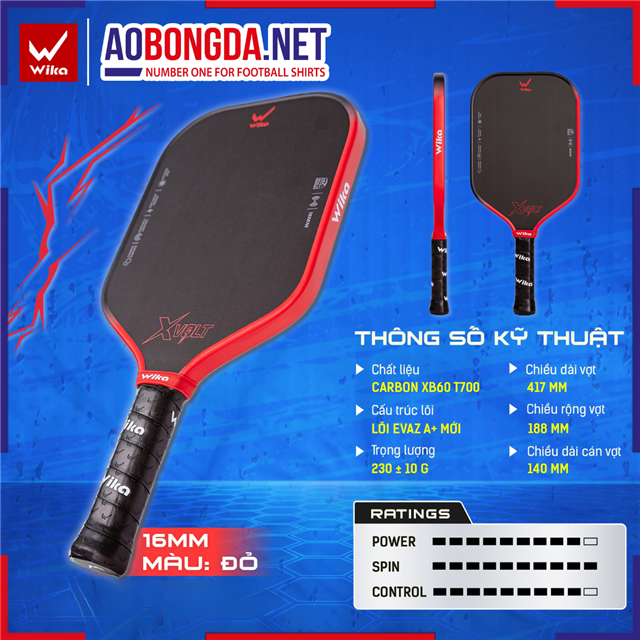 Vợt Pickleball Wika X-Volt Đỏ