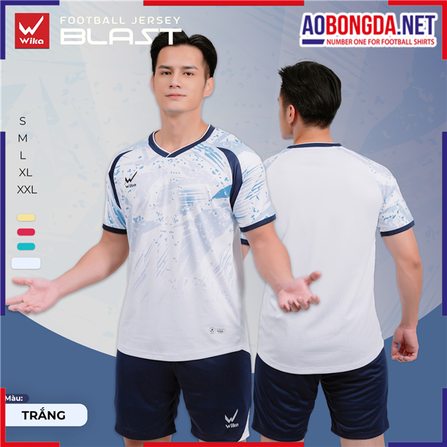 Áo Bóng Đá Không Logo Wika Blast Trắng