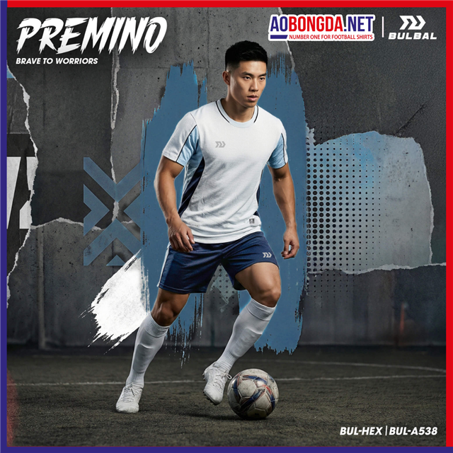 Áo Bóng Đá Không Logo Bulbal Premino Trắng