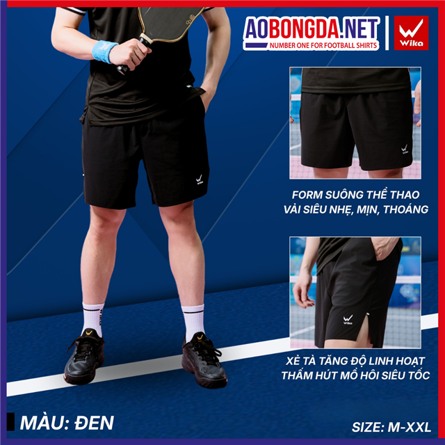 Quần Short Thể Thao Wika Active Đen
