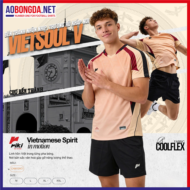 Bộ bóng chuyền Riki Vietsoul V Cam Đào