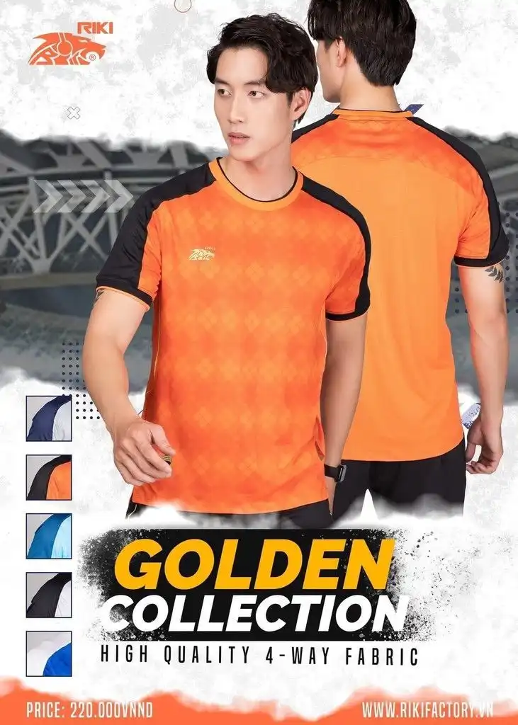 Áo Bóng Đá Không Logo Riki Golden Xám
