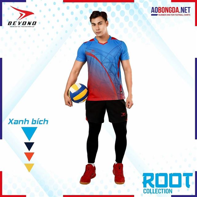 Bộ Bóng Chuyền Beyono Root Nam Xanh Bích