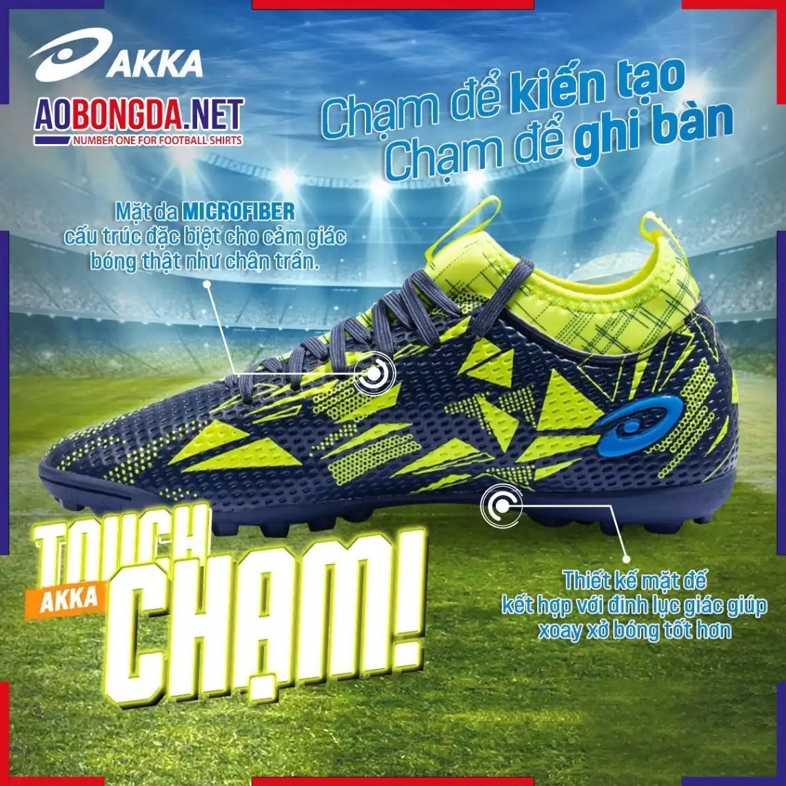 Giày Bóng Đá Akka Touch I Màu Navy