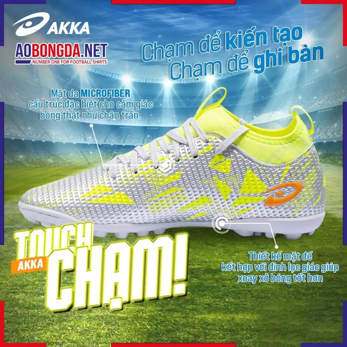 Giày Bóng Đá Akka Touch I Màu Bạc